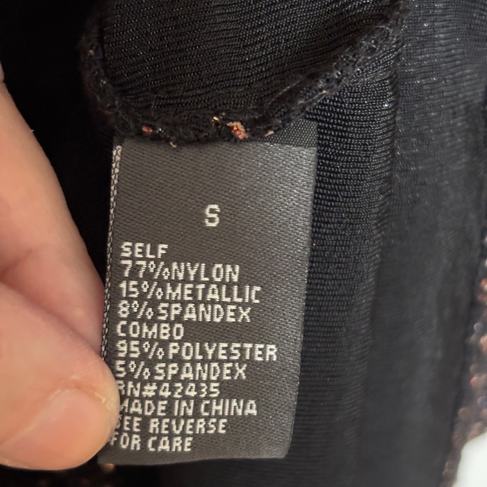 Dress Barn top, black with gold embellishments.​ - Picture 5 of 6